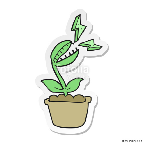 500x500 Sticker Of A Cartoon Venus Fly Trap Stock Image And Royalty Free