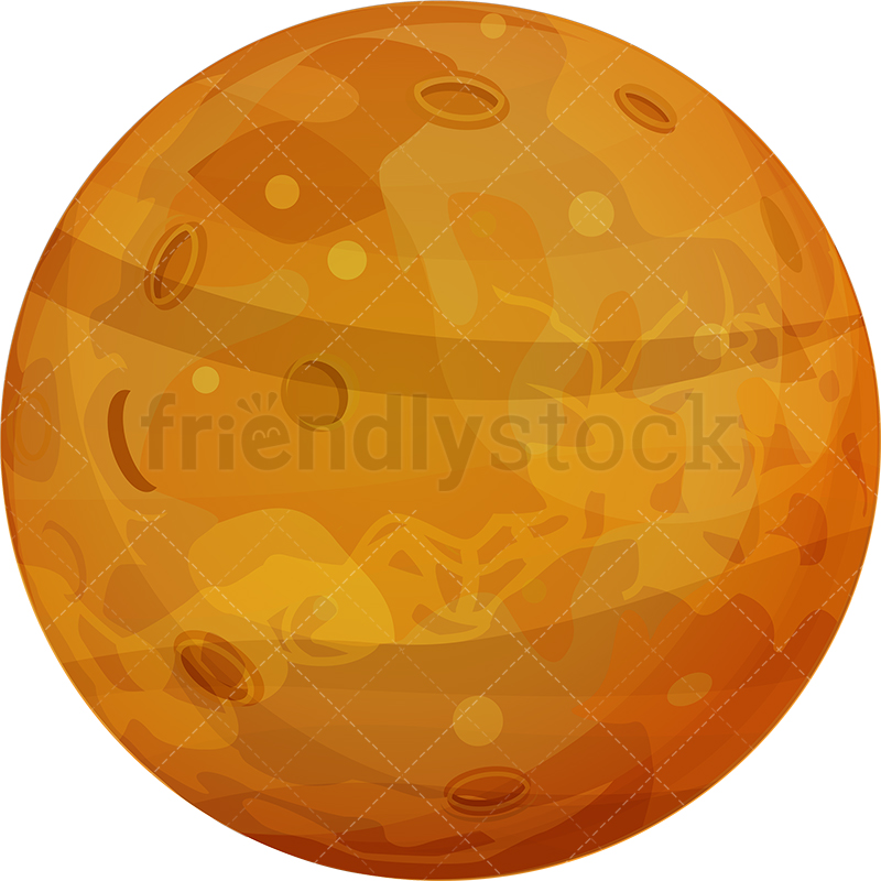800x800 Planet Venus Cartoon Vector Clipart