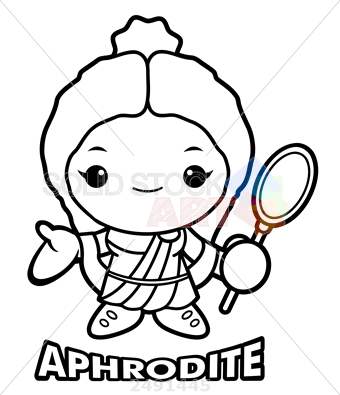 340x395 Stock Illustration Of Black And White Aphrodite Mascot The Goddess