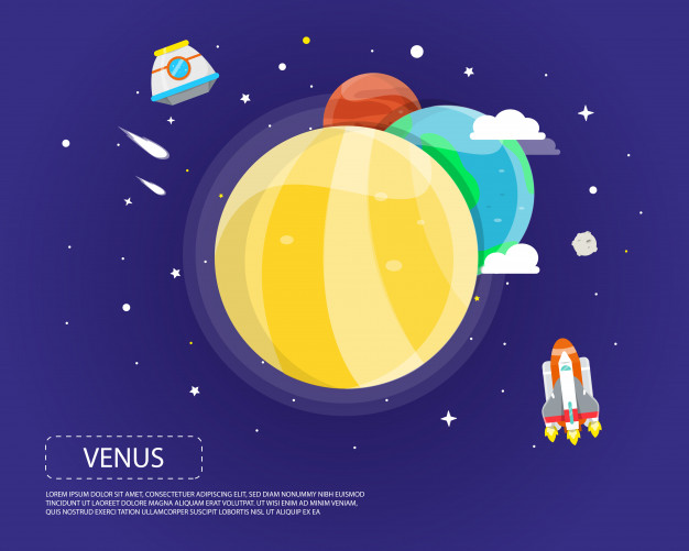 626x501 Venus Earth And Mars Of Solar System Illustration Design Vector