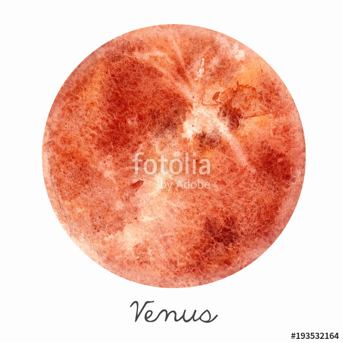 500x500 Watercolor Venus Planet Vector Illustration Stock Image