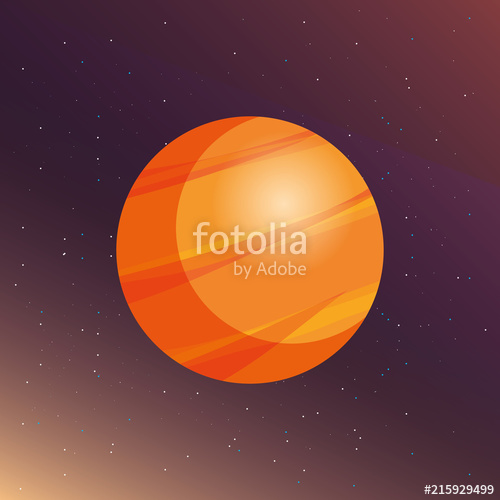 500x500 Venus Planet Over Space Background, Colorful Design Vector