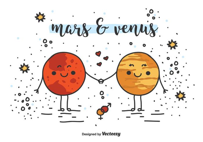 700x490 Mars And Venus Vector Background