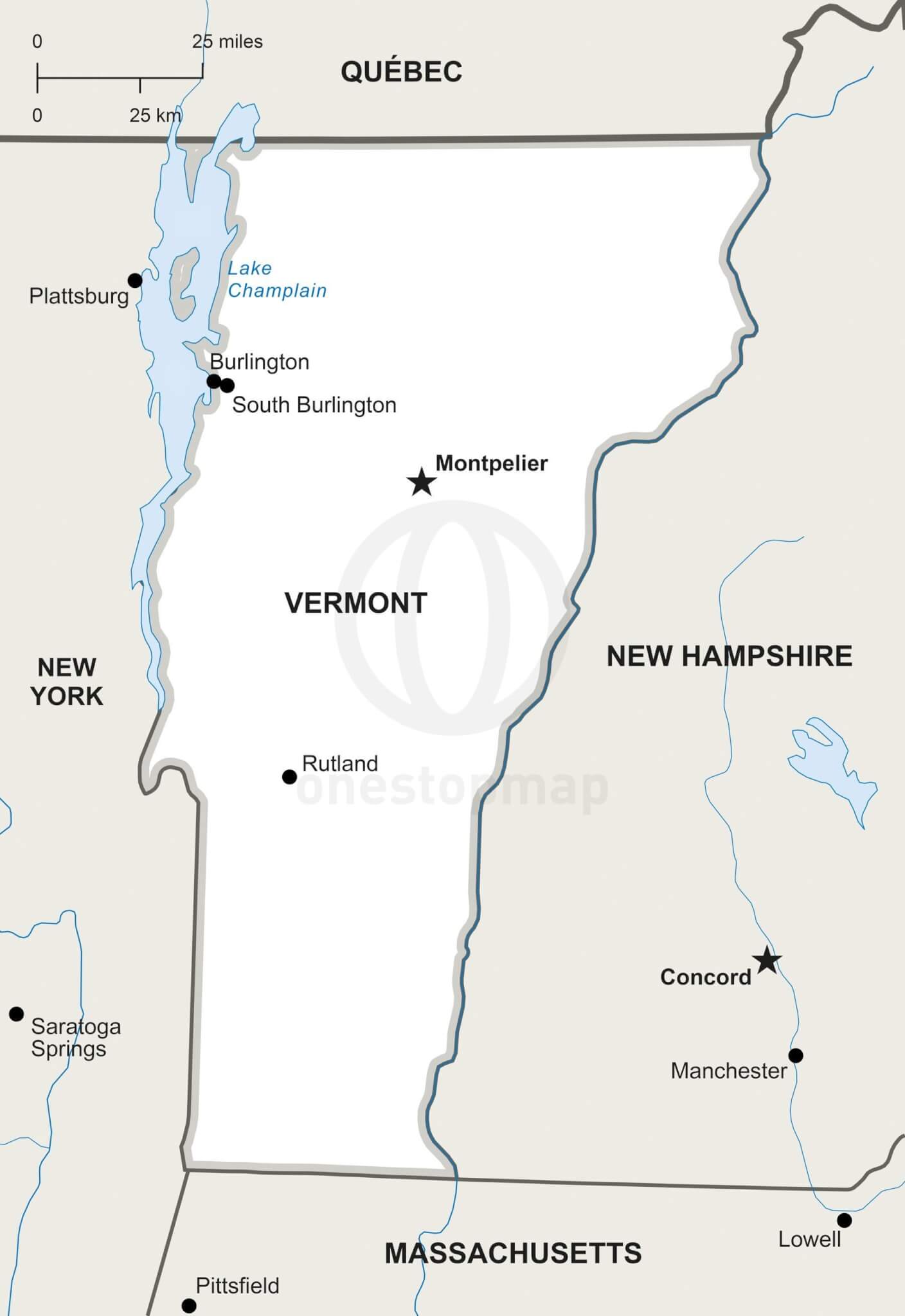 Vector Map Of Vermont Political One Stop Map 1408x2048 Vector Map Of Vermont Political One Stop Map