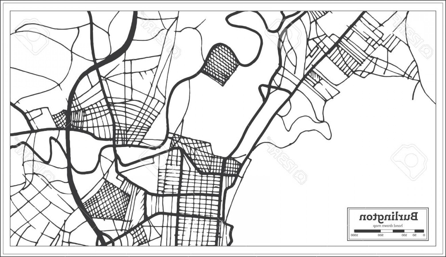 Photostock Vector Burlington Vermont Usa City Map In Retro Style 1560x900 Photostock Vector Burlington Vermont Usa City Map In Retro Style