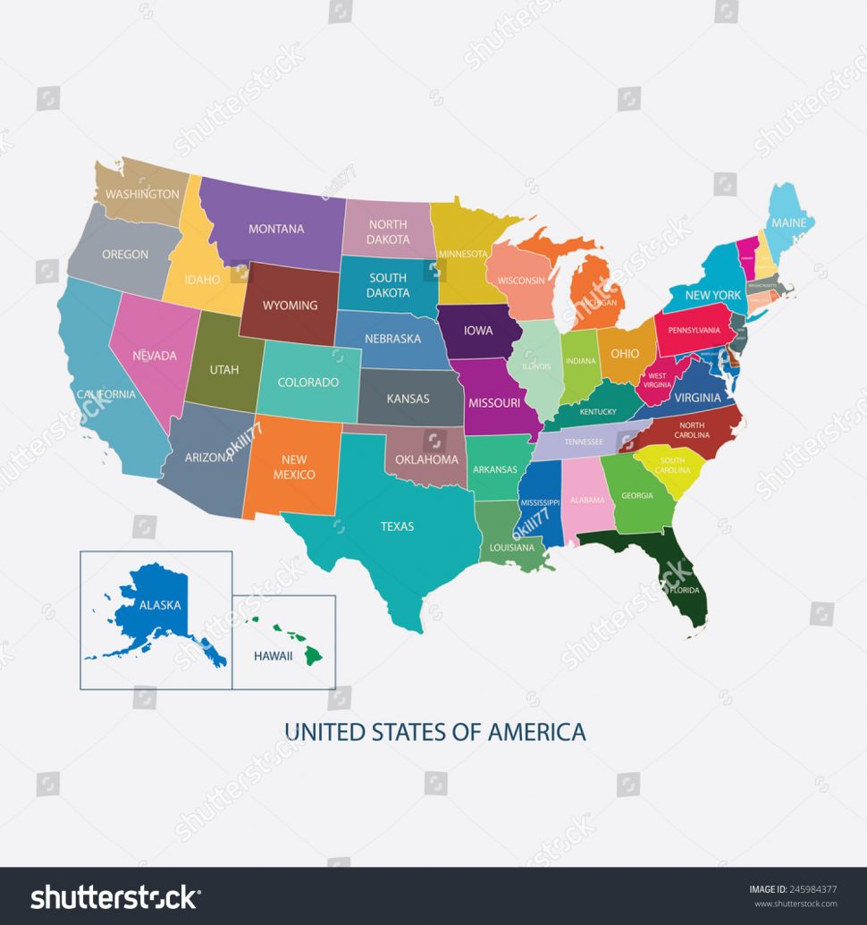 Us Map Usa Map Color Countriesunited States Stock Vector Royalty 970x1035 Us Map Usa Map Color Countriesunited States Stock Vector Royalty