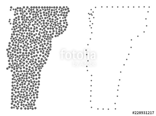 Dot And Frame Map Of Vermont State Formed With Dots Vector Gray 500x372 Dot And Frame Map Of Vermont State Formed With Dots Vector Gray