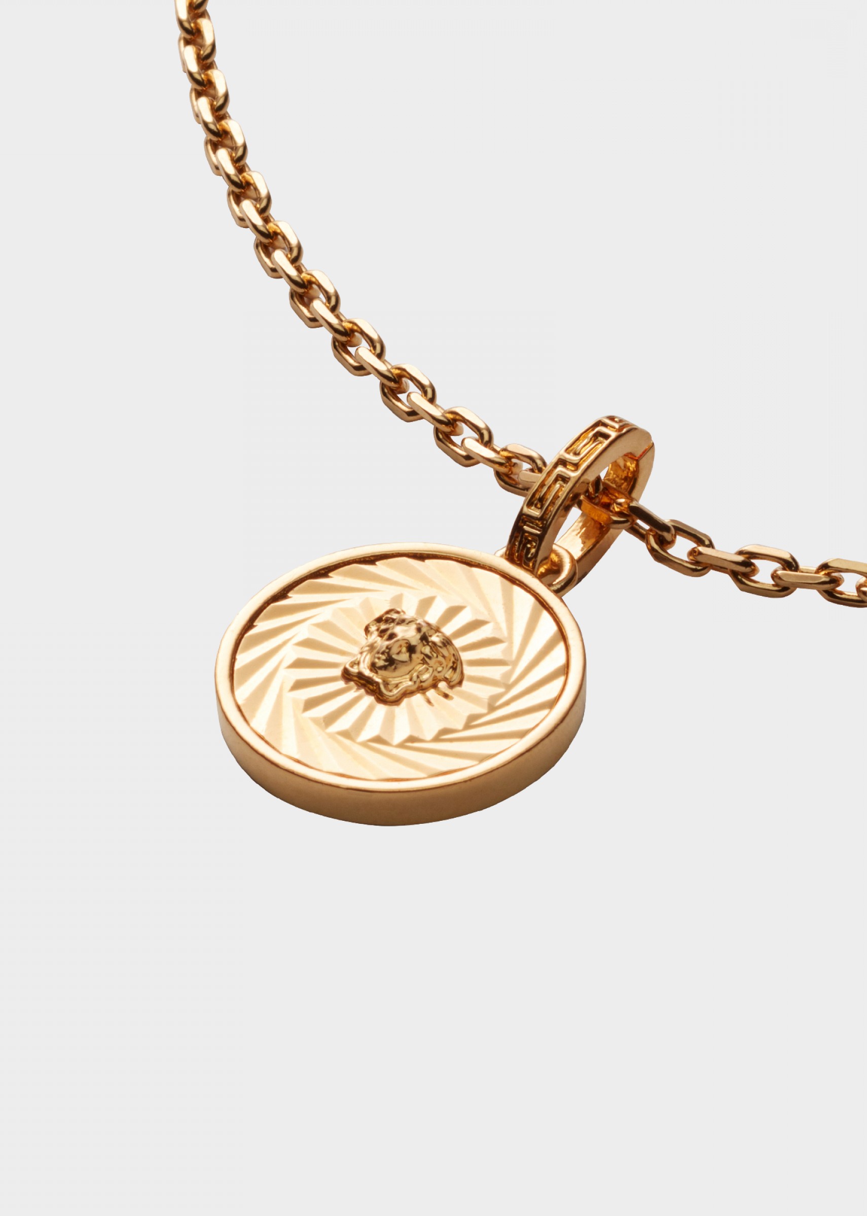 1710x2400 Versace Gold Round Medusa Pendant Necklace Handandbeak