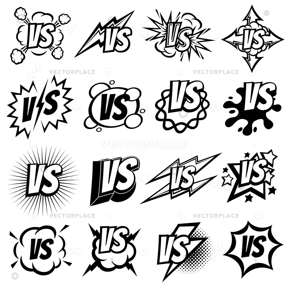 1000x1000 Confrontation Versus Signs Vs Opposite Isolated Vector