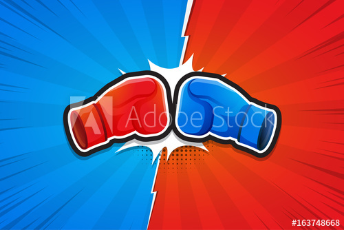 500x334 Fighting Background, Boxing Gloves, Versus Vector Illustration