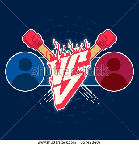 450x470 Illustration Versus Fight Emblem With Fire And Red Punches Versus