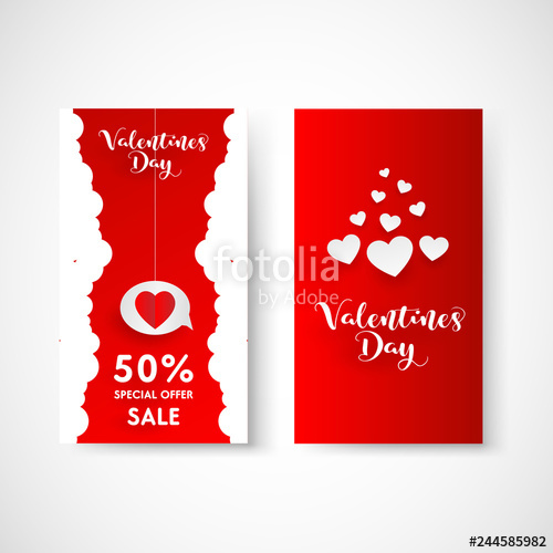 Valentines Day Sale Vertical Banner, Vector, Illustration 500x500 Valentines Day Sale Vertical Banner, Vector, Illustration