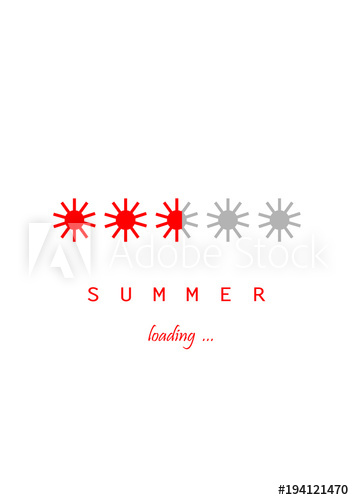 354x500 Red Sun Simbols Summer Loading Isolated On The White Background