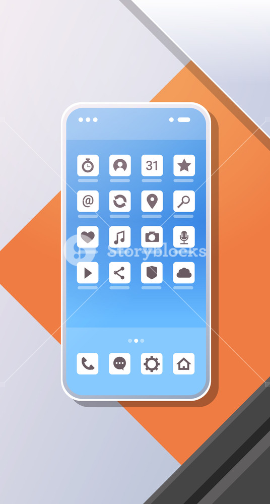 536x1000 Smartphone Mobile Application Icons Creative Ui Screen Top Angle
