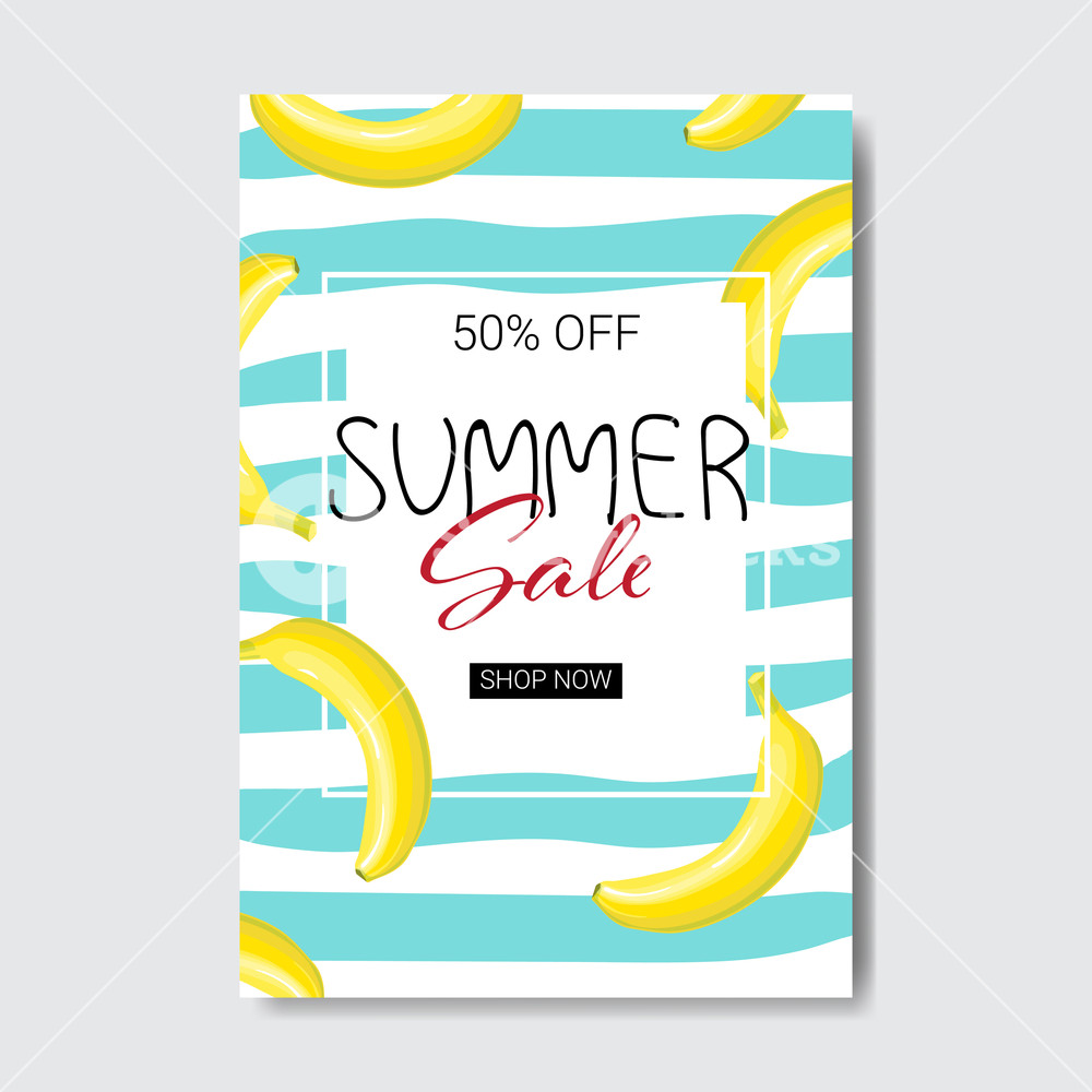 1000x1000 Summer Sale Banana Lettering Badge Design Label Season Shopping
