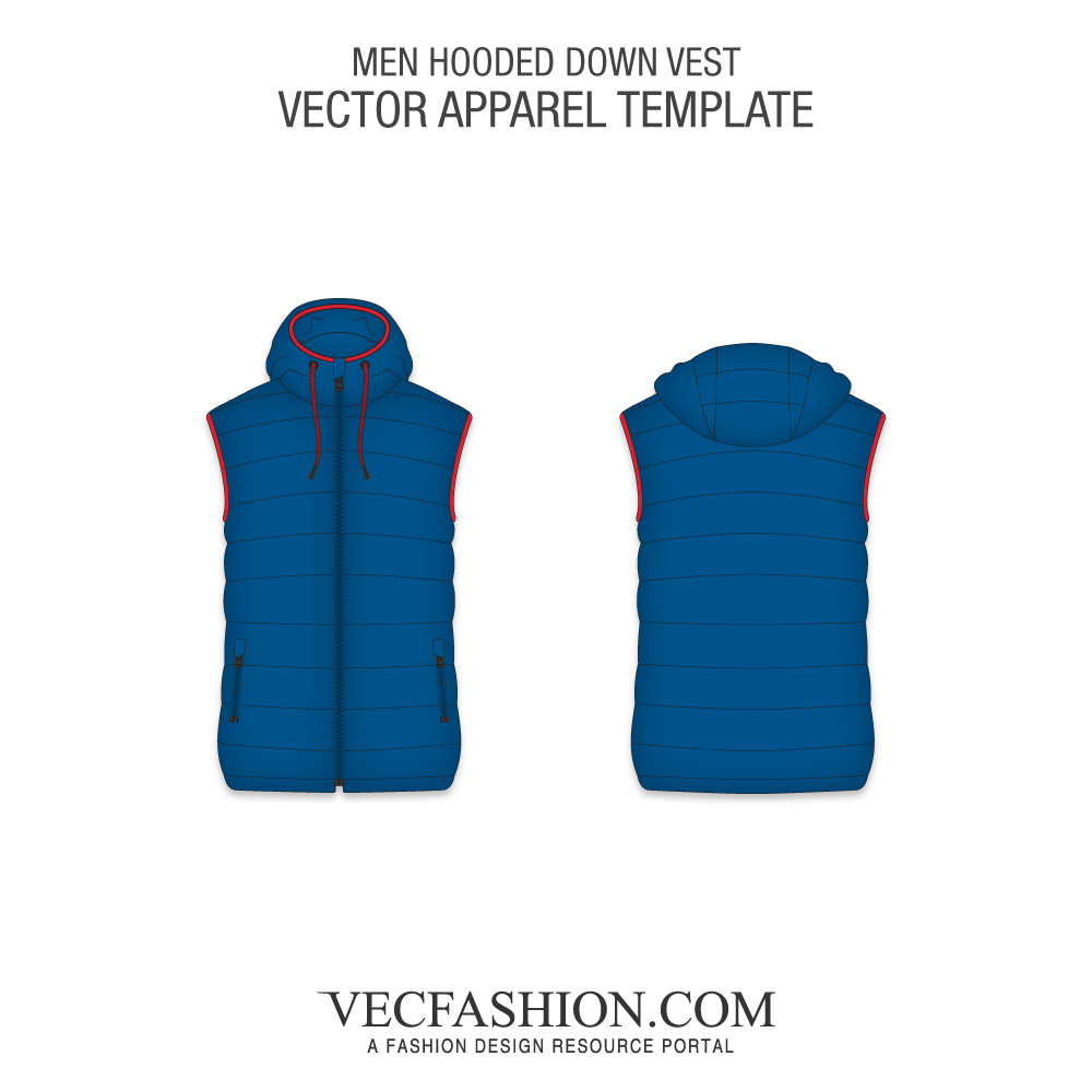 1000x1000 Men Hooded Down Vest Template