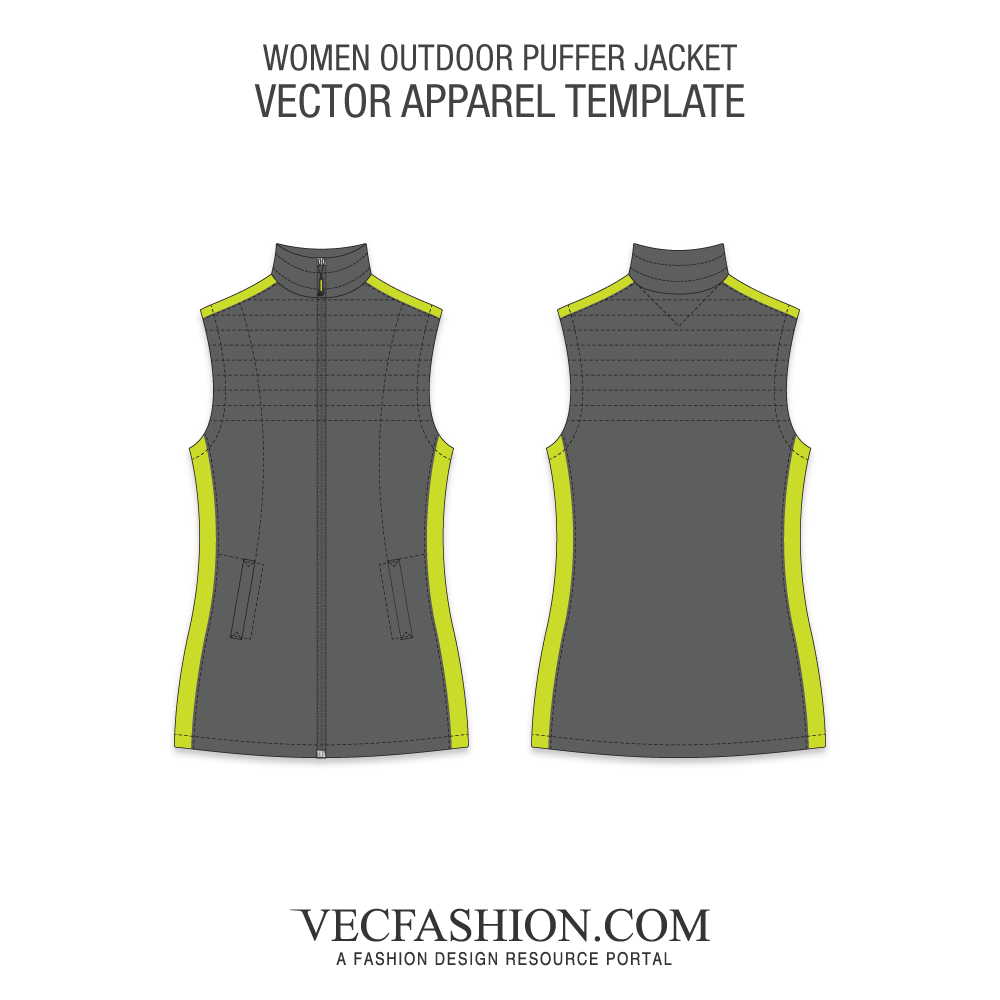 1000x1000 Outdoor Puffer Vest Vector Template