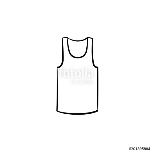 500x500 Tank Top Line Icon Isolated On White Background Vest Vector