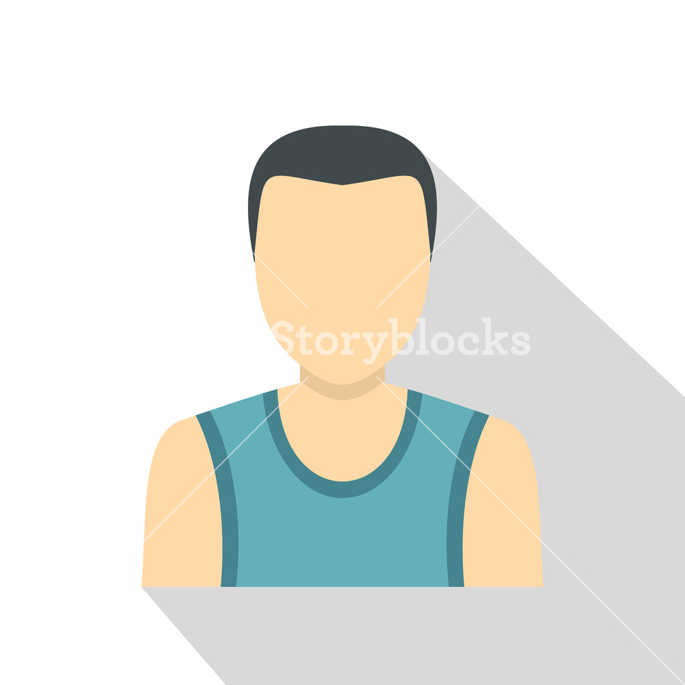 1000x1000 Dark Haired Man In A Vest Icon Flat Illustration Of Dark Haired
