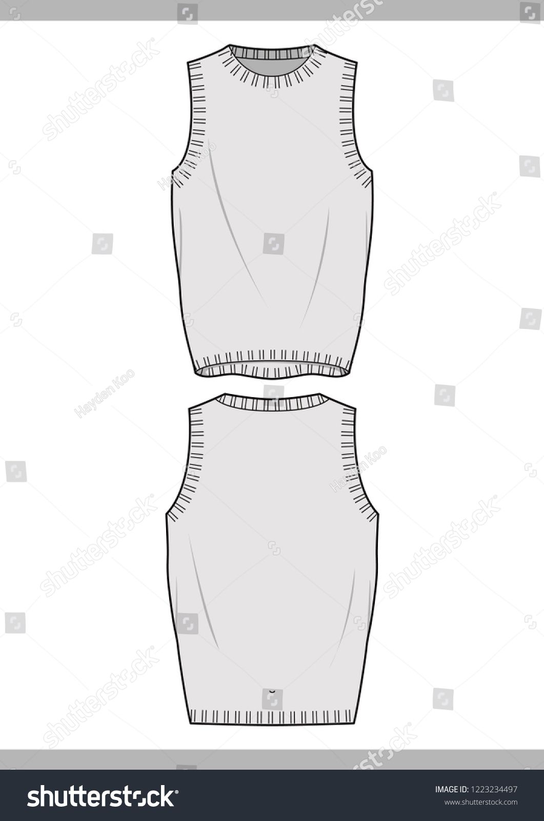 Sweater Vest Top Fashion Technical Drawings Vector Template 1061x1600 Sweater Vest Top Fashion Technical Drawings Vector Template
