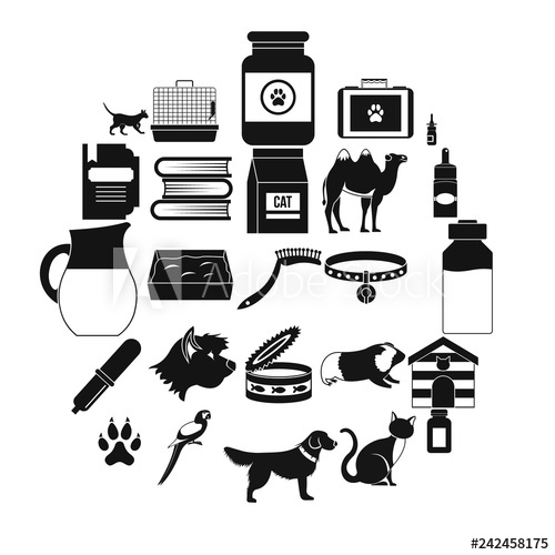 500x500 Vet Icons Set Simple Set Of Vet Vector Icons For Web Isolated