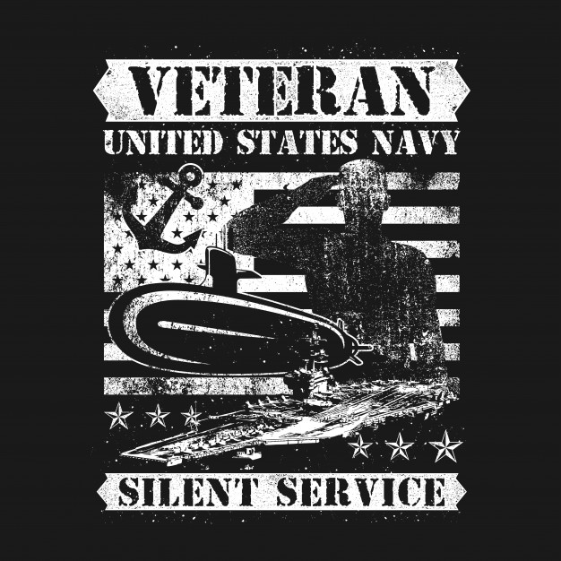626x626 Distress Style American Veteran Navy Silent Service Vector