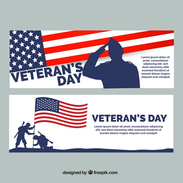 Two Banners With Soldiers From The United States For Veterans Day 626x626 Two Banners With Soldiers From The United States For Veterans Day