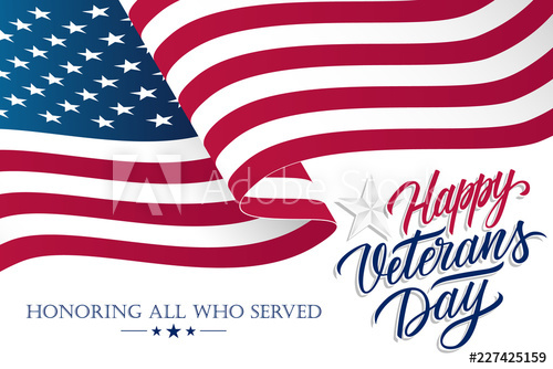 United States Veterans Day Celebrate Banner With Waving American 500x334 United States Veterans Day Celebrate Banner With Waving American