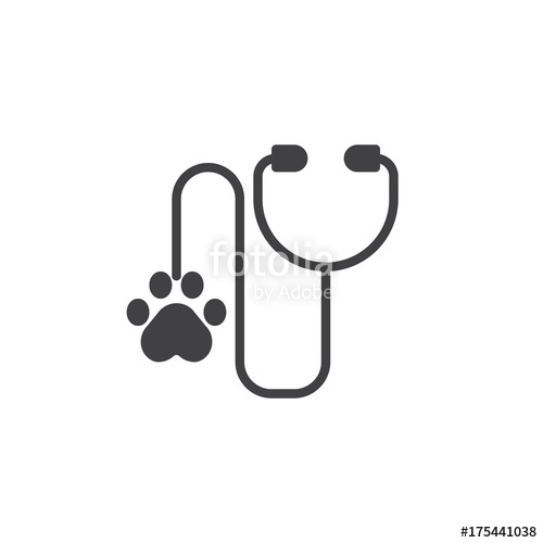 500x500 Stethoscope For Animal Diagnosis Icon Vector, Filled Flat Sign