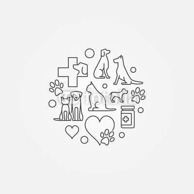 400x400 Veterinary Hospital Circular Symbol