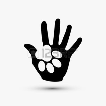 350x350 Veterinary Symbol Vector Modern Paw Hold Hand Black Icon On White