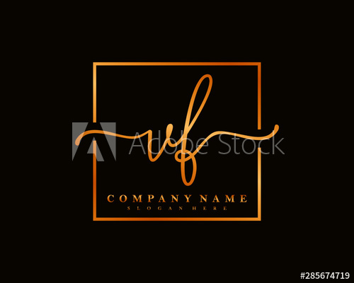 Vf Initial Handwriting Square Minimalist Logo Vector 500x400 Vf Initial Handwriting Square Minimalist Logo Vector