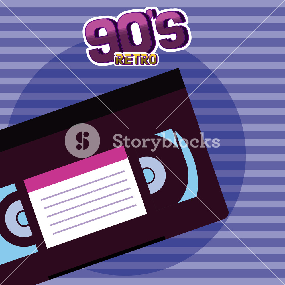 Retro Cartoons With Vhs Over Striped Background Vector 1000x1000 Retro Cartoons With Vhs Over Striped Background Vector