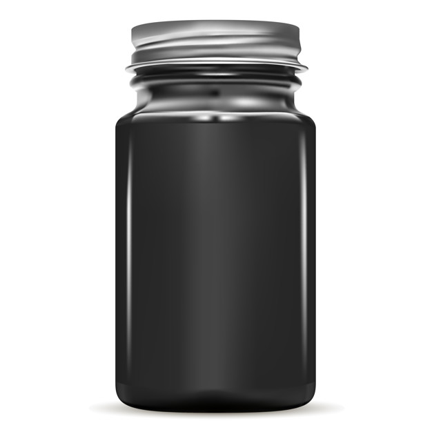 626x626 Black Bottle Glass Medical Jar Medicine Vial Vector Premium