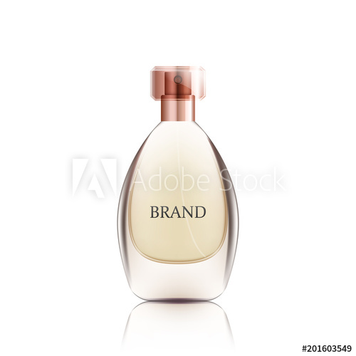 500x500 Realistic Perfume Bottle Design On White Background, Transparent