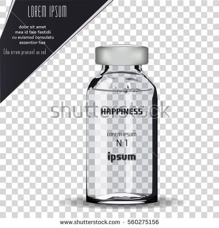 450x470 Tall Medical Vial With Medicinal Solution, Realistic Vector Of Lab