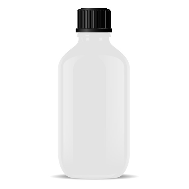 626x626 White Glass Medical Bottle Isolated Realistic Vial Vector