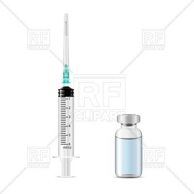 400x400 Medical Syringe With Drug Vial Vector Image Of Healthcare, Medical