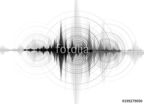 500x362 Earthquake Wave Low Richter Scale With Circle Vibration On White