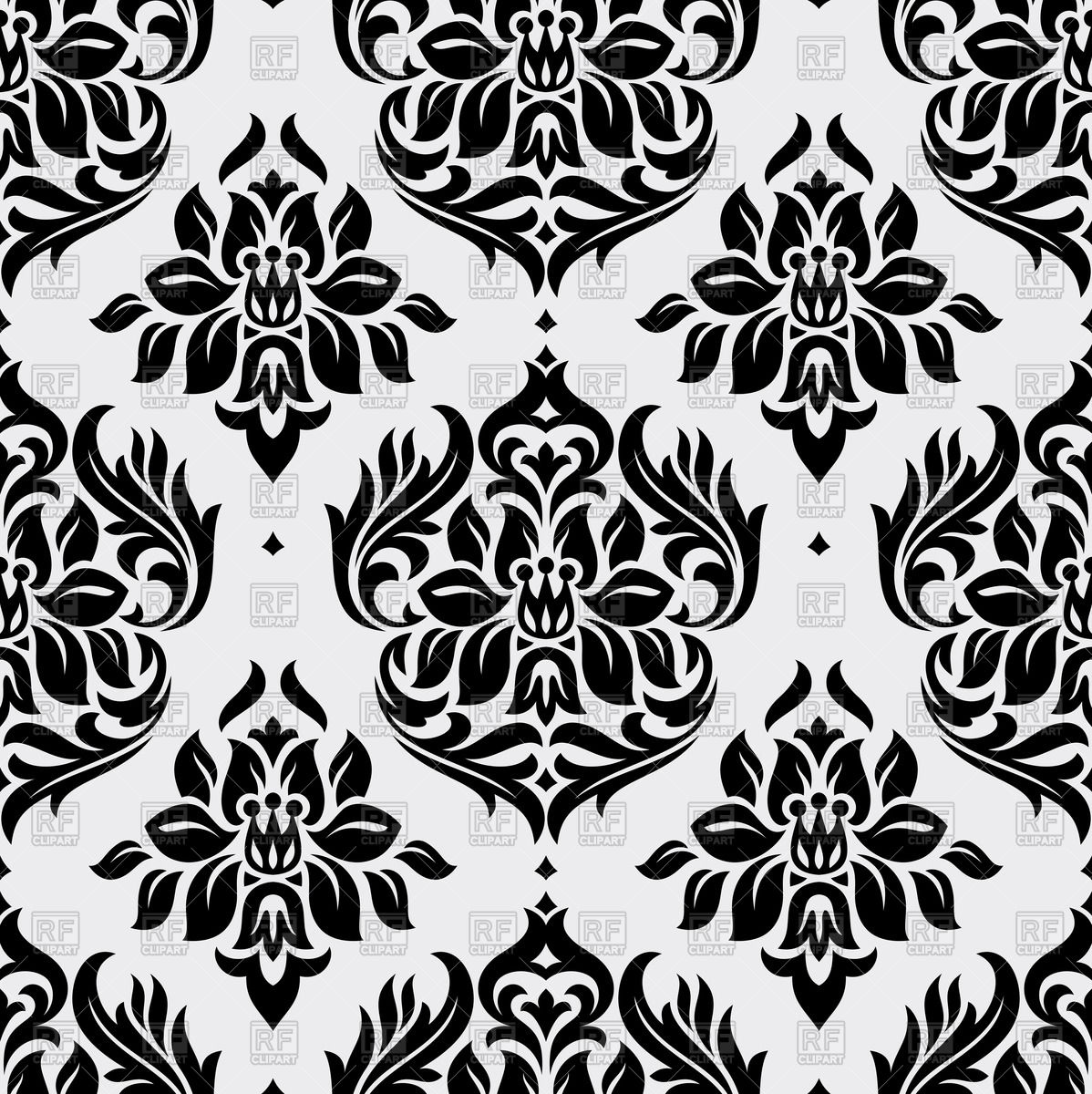 Black Seamless Victorian Wallpaper Vector Image Of Backgrounds 1198x1200 Black Seamless Victorian Wallpaper Vector Image Of Backgrounds