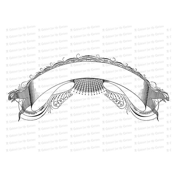 570x570 Fancy Blank Penwork Flourished Banner Vector Clip Art Etsy