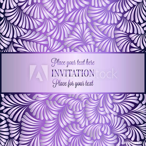 500x500 Romantic Background With Antique, Luxury Shiny Lilac Vintage Frame