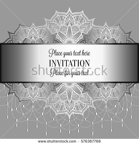 450x470 Baroque Background With Antique, Luxury Black And Metal Silver