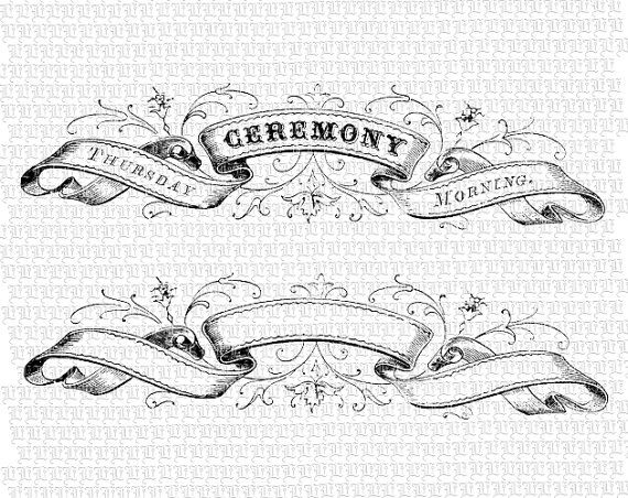 570x452 Digital Ribbon Heading Ceremony Vintage High Quality Victorian