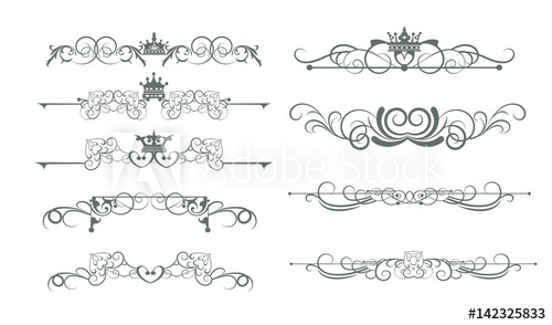 Victorian Decorative Elements, Calligraphic, Border, Line, Rules 500x294 Victorian Decorative Elements, Calligraphic, Border, Line, Rules