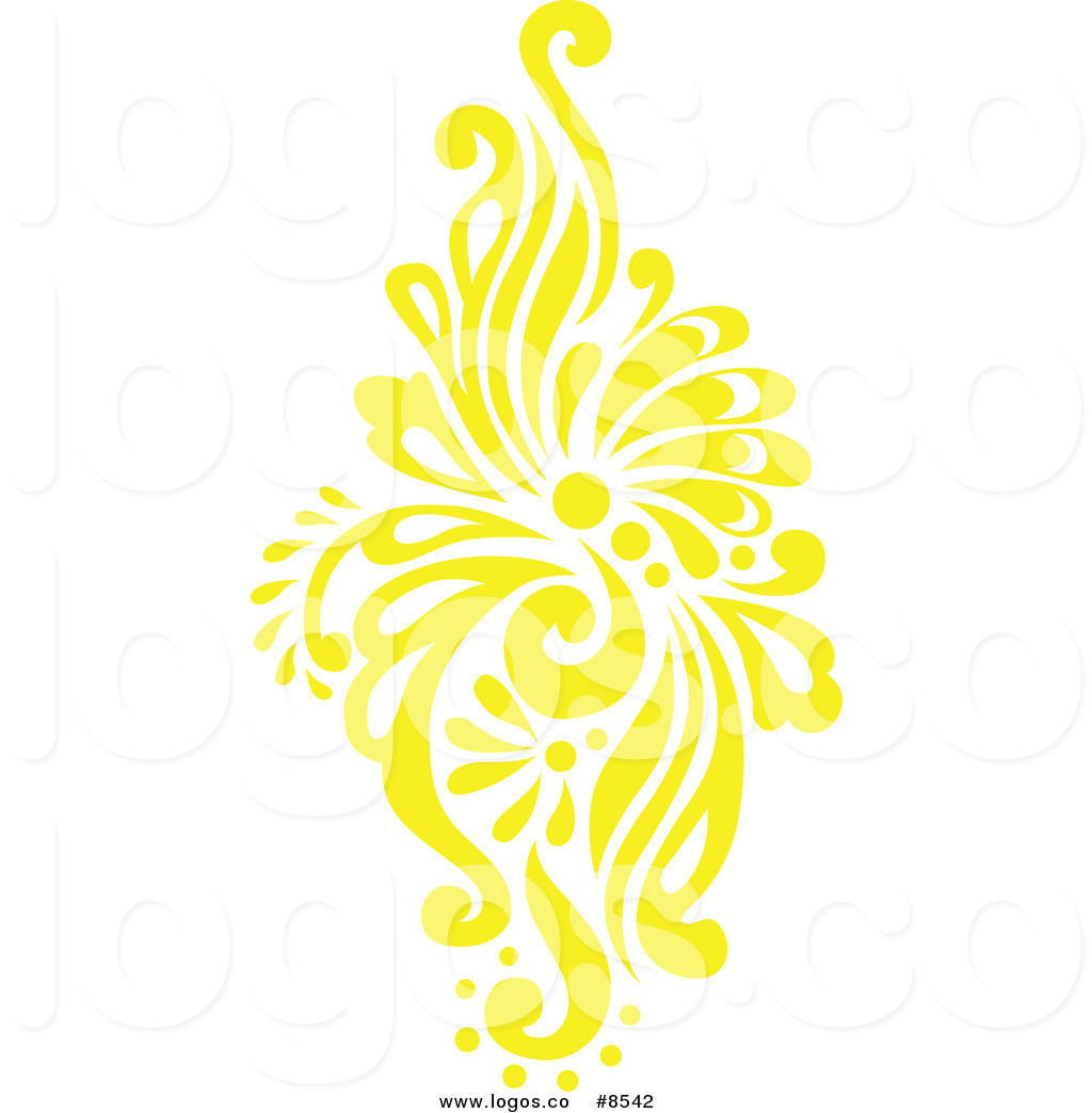 1024x1044 Royalty Free Clip Art Vector Yellow Victorian Floral Damask Logo