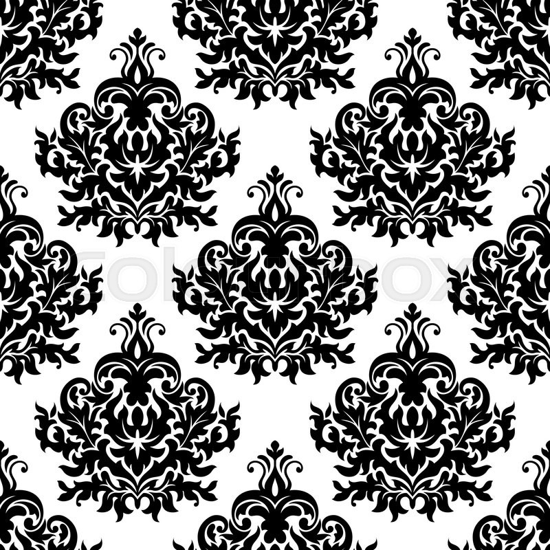 800x800 Seamless Victorian Floral Black And Stock Vector Colourbox