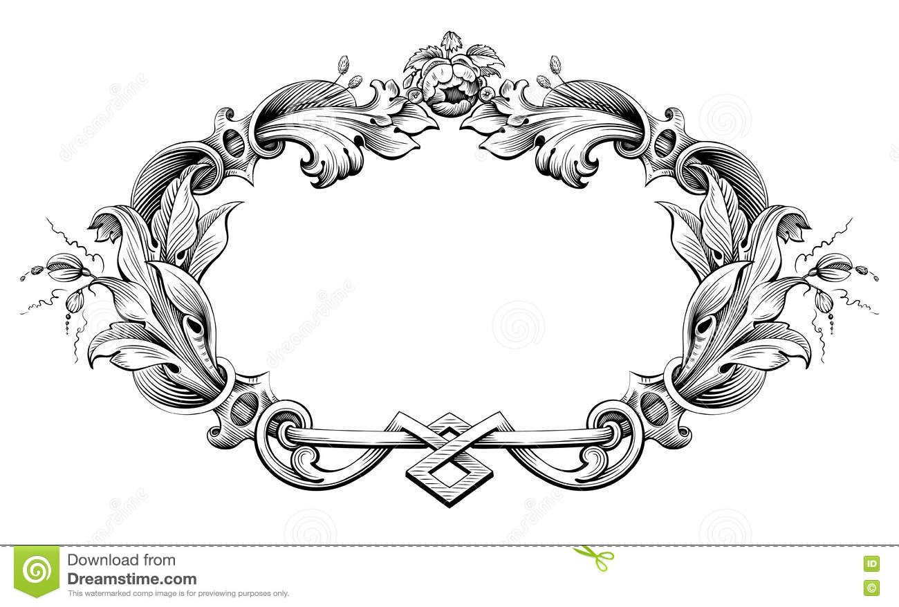 1300x878 Vintage Baroque Victorian Frame Border Monogram Floral Ornament