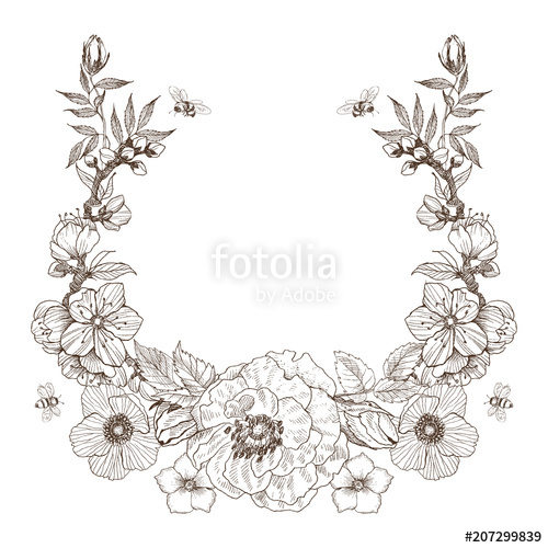 500x500 Vintage Victorian Frame Border Monogram Floral Ornament Engraved