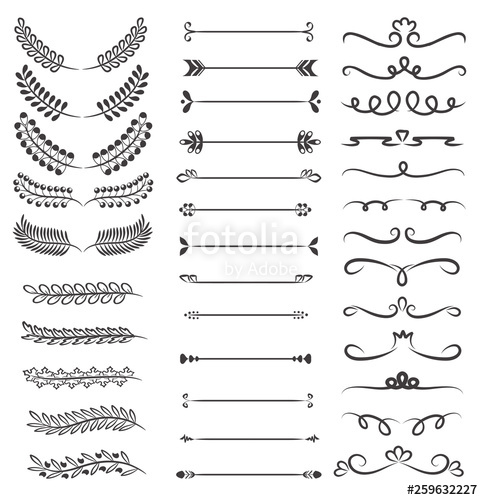 Flower Ornament Dividers Hand Drawn Vines Decoration, Floral 483x500 Flower Ornament Dividers Hand Drawn Vines Decoration, Floral